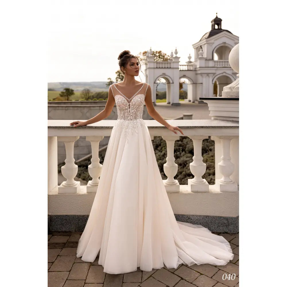 Rochie mireasa A-line cu anchior 23-40 - Simone Boutique rochii de mireasa Sibiu