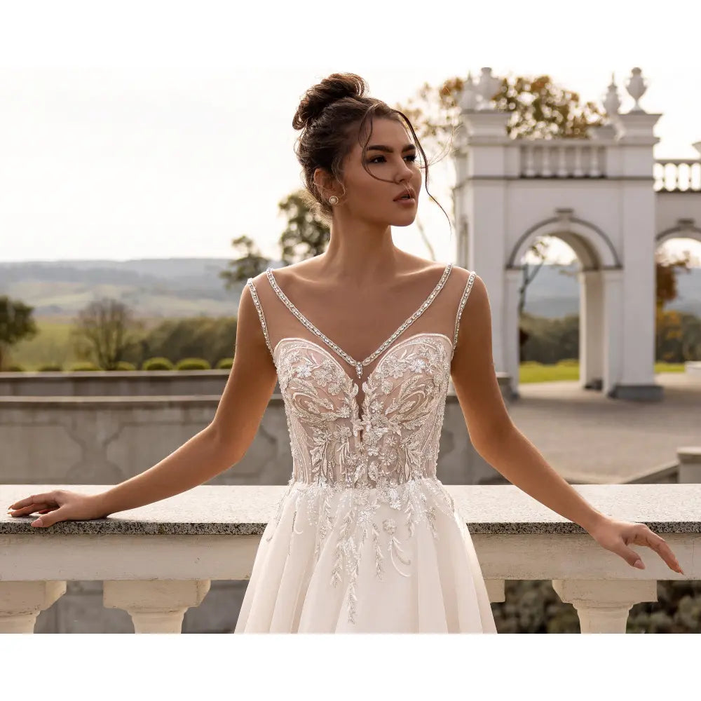 Rochie mireasa A-line cu anchior 23-40 - Simone Boutique rochii de mireasa Sibiu