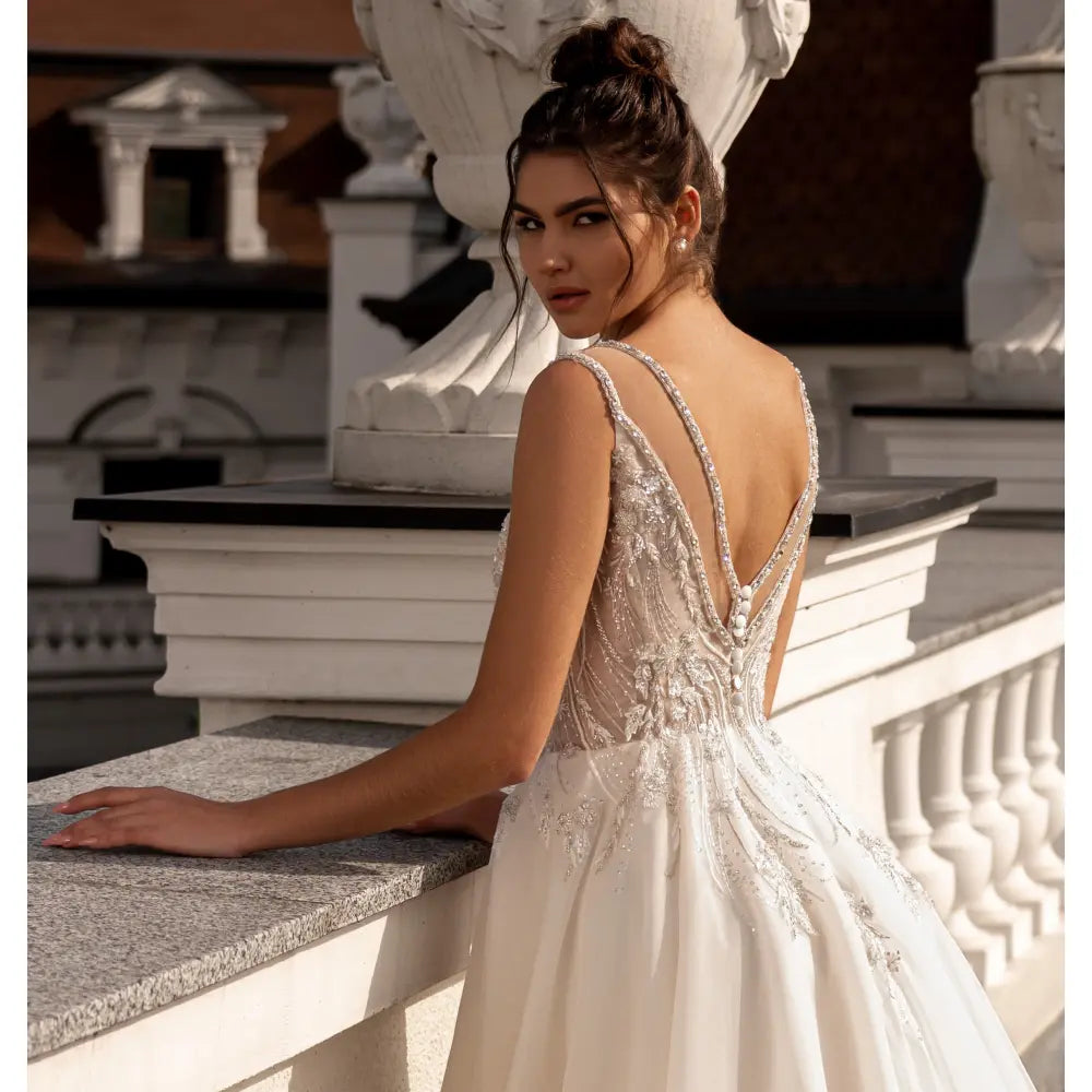 Rochie mireasa A-line cu anchior 23-40 - Simone Boutique rochii de mireasa Sibiu