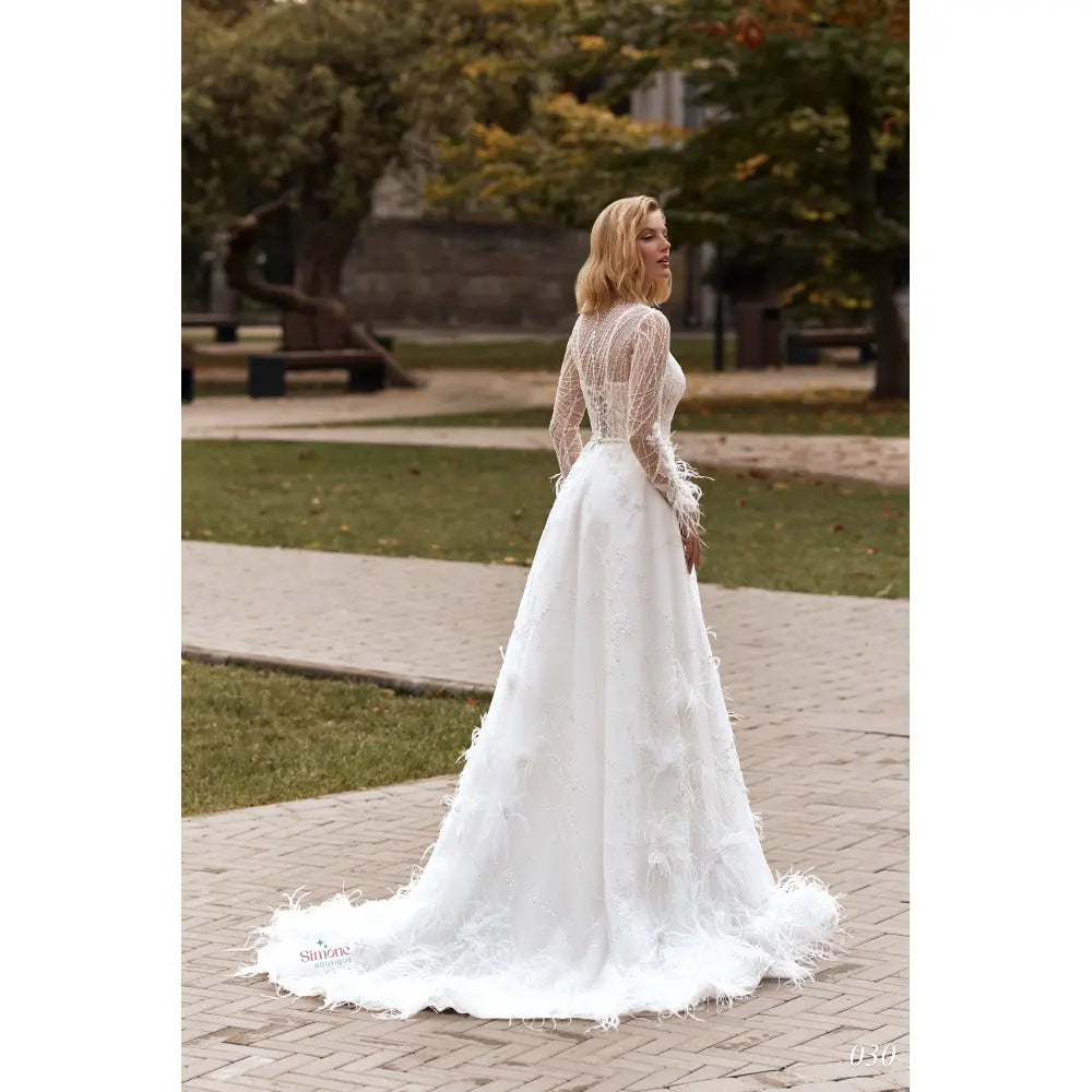 Rochie mireasa A-line cu corset si bolero detasabil 24-30 - Simone Boutique rochii de mireasa Sibiu