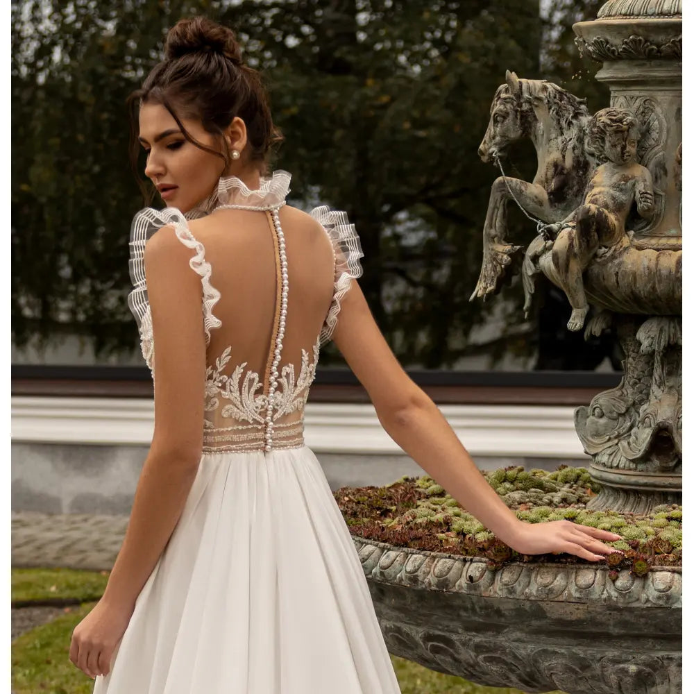 Rochie mireasa cu fusta de voal 23-26 - Simone Boutique rochii de mireasa Sibiu