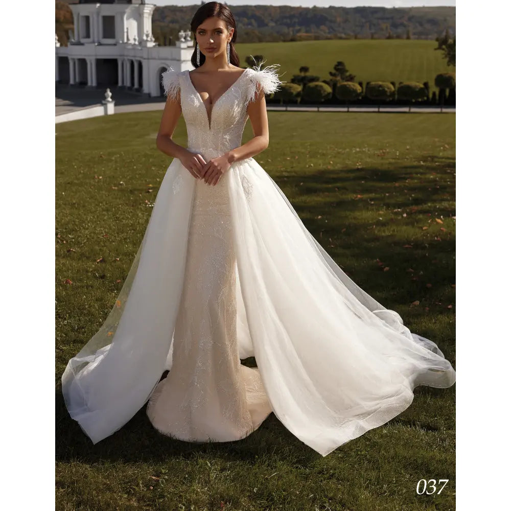 Rochie mireasa sirena 2 in 1 cu fusta detasabila 23-37 - Simone Boutique rochii de mireasa Sibiu