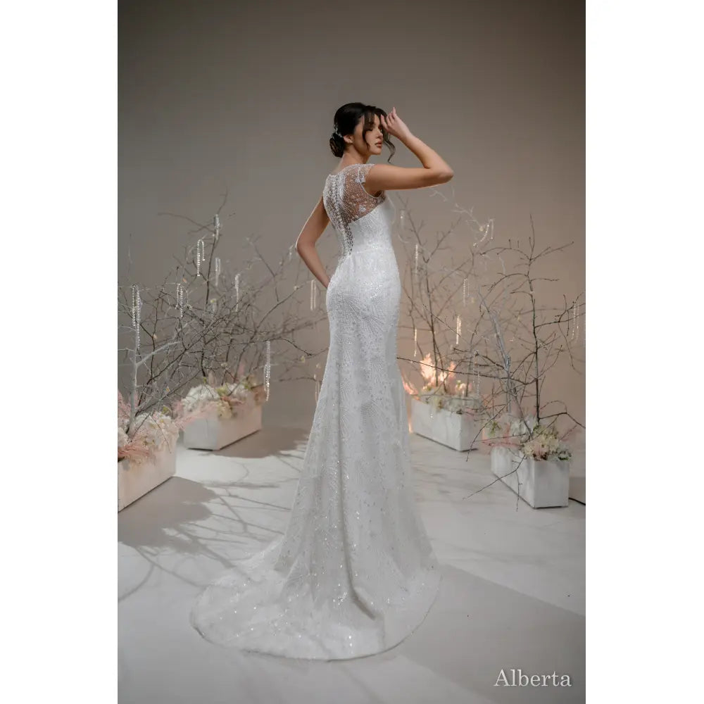 Rochie mireasa sirena cu crapatura pe picior – Alberta - Simone Boutique rochii de mireasa Sibiu