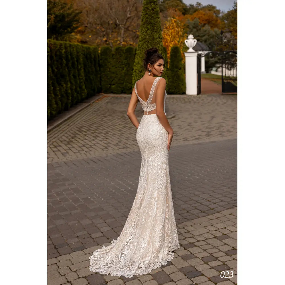 Rochie mireasa sirena cu decolteu V 23-23 - Simone Boutique rochii de mireasa Sibiu