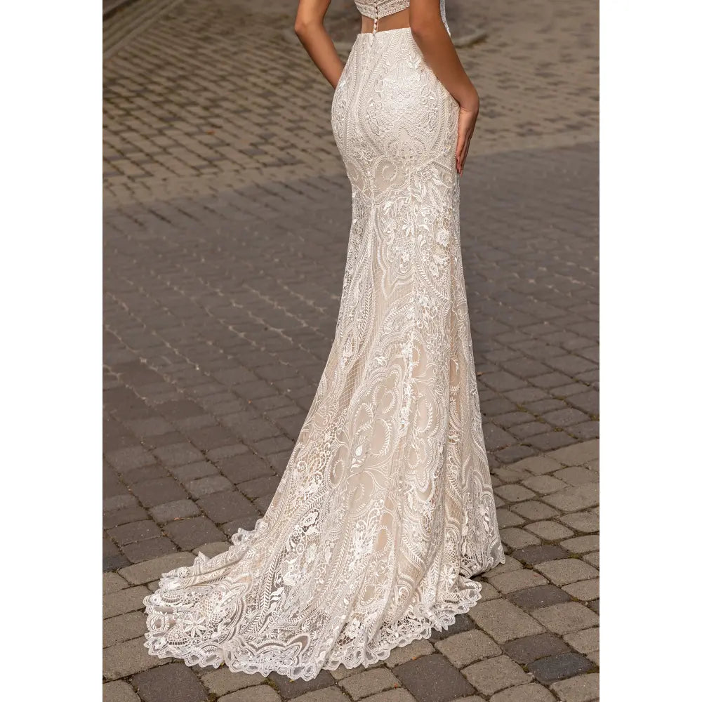 Rochie mireasa sirena cu decolteu V 23-23 - Simone Boutique rochii de mireasa Sibiu