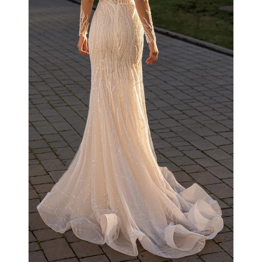 Rochie mireasa sirena cu maneca lunga 23-31 - Simone Boutique rochii de mireasa Sibiu