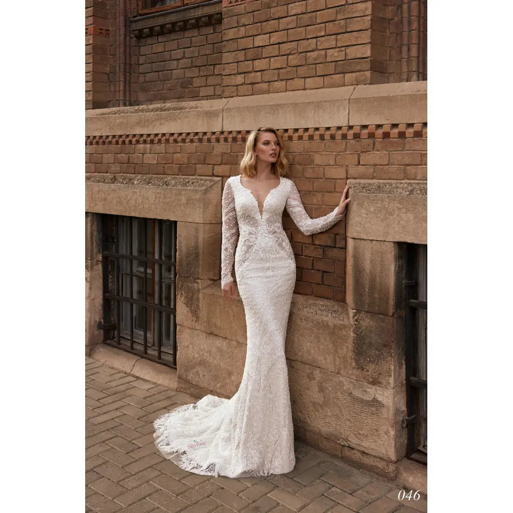 Rochie mireasa sirena cu maneci lungi 24-46 - Simone Boutique rochii de mireasa Sibiu