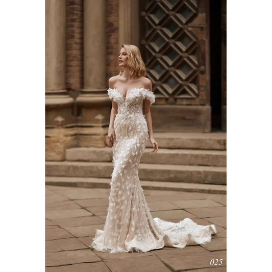 Rochie mireasa sirena cu umerii goi 24-25 - Simone Boutique rochii de mireasa Sibiu