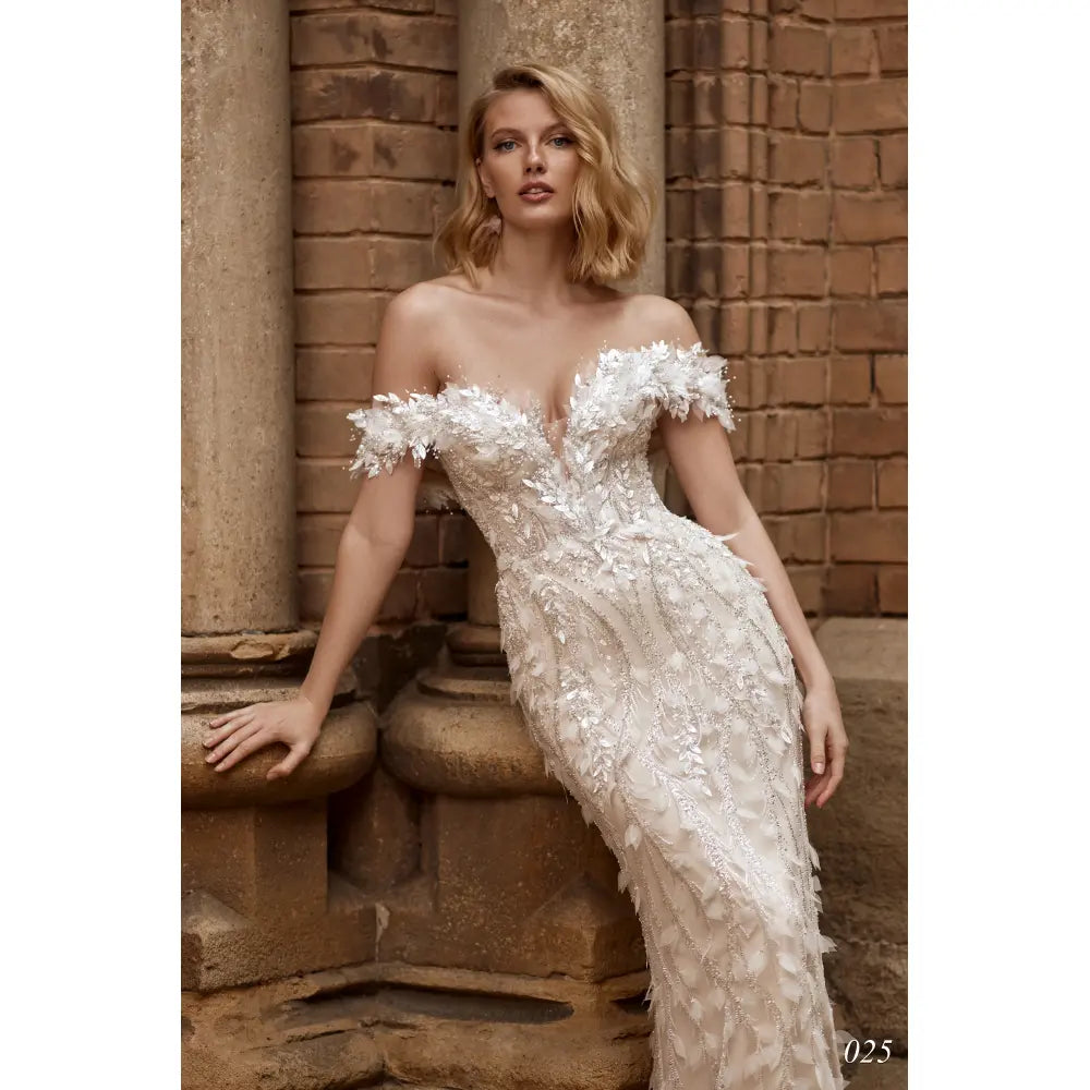 Rochie mireasa sirena cu umerii goi 24-25 - Simone Boutique rochii de mireasa Sibiu