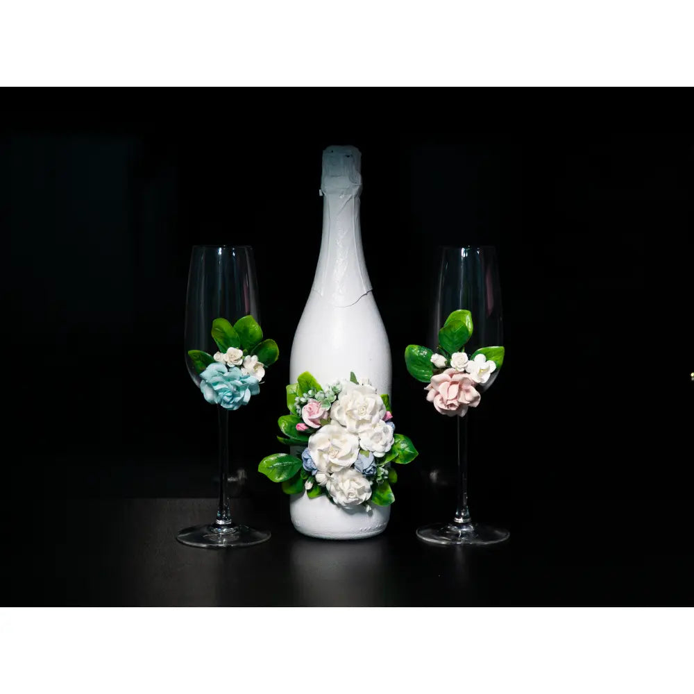 Set sampanie cu pahare miri P53 - Simone Boutique rochii de mireasa Sibiu