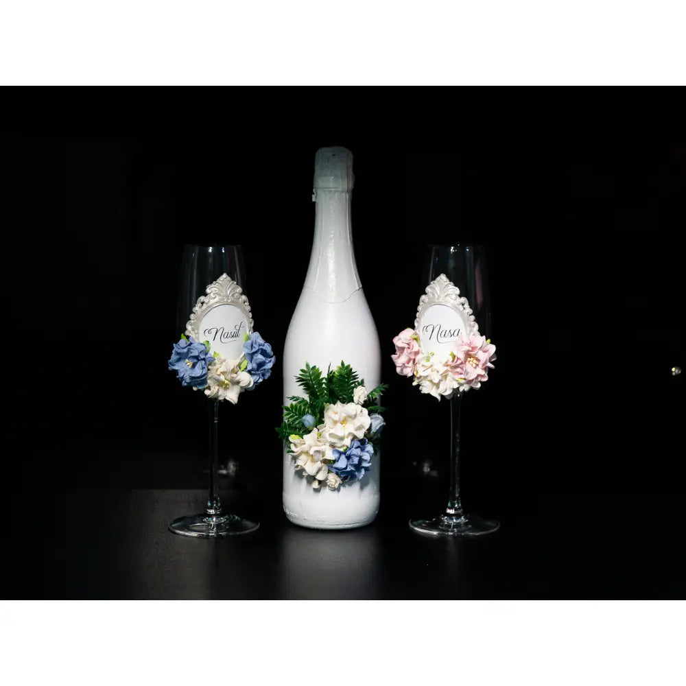 Set sampanie cu pahare nasi P40 - Simone Boutique rochii de mireasa Sibiu