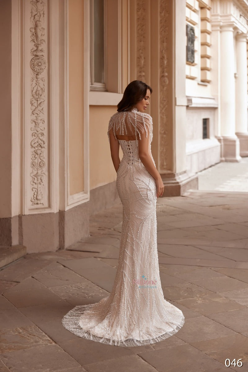 Rochie mireasa sirena cu bolero detasabil 26-46