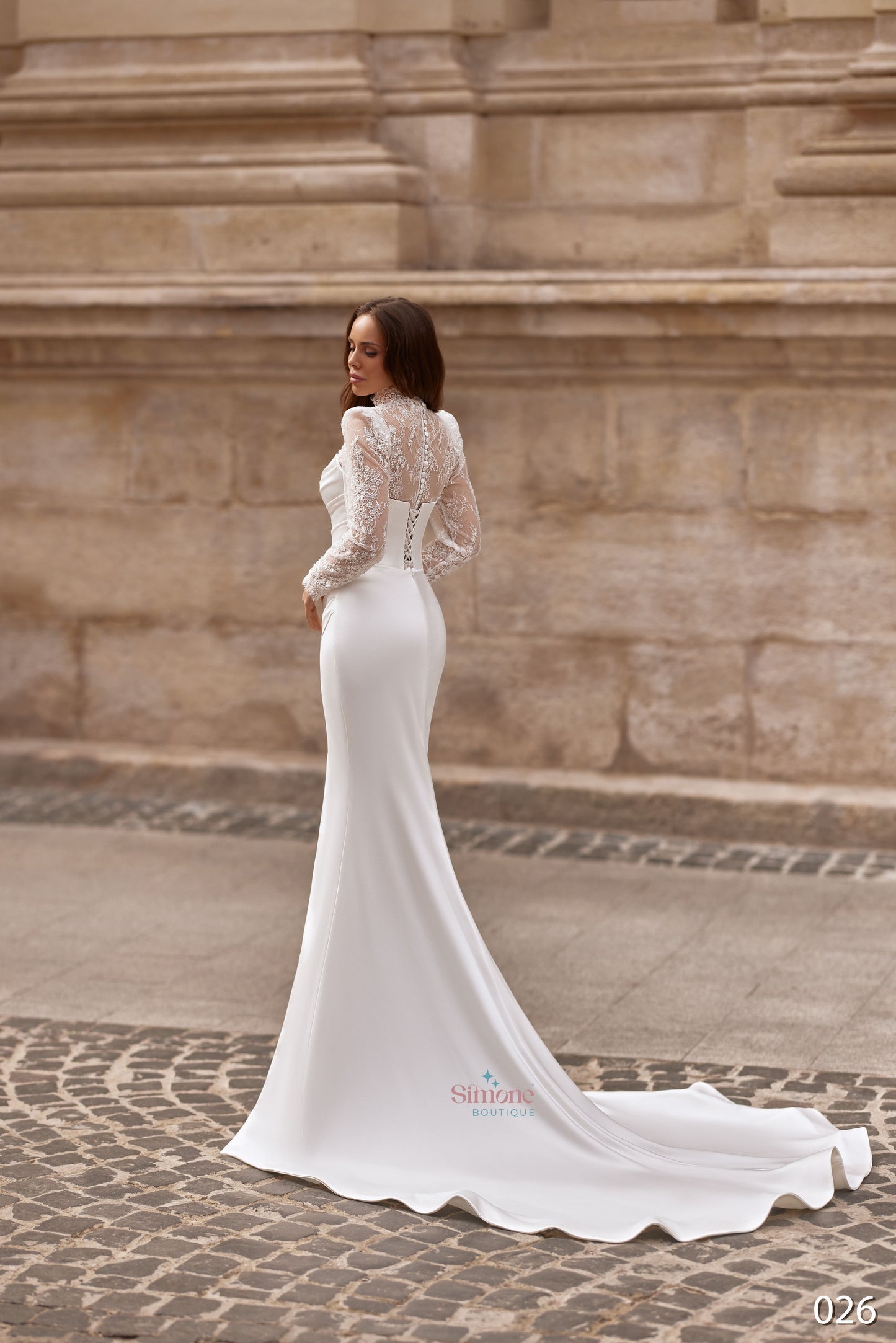 Rochie mireasa sirena cu maneci lungi 26-26