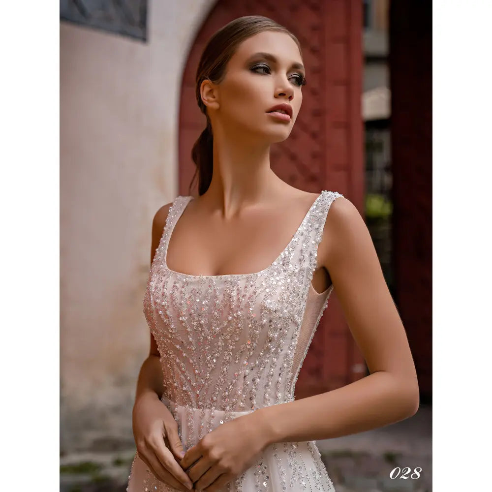 Rochie mireasa A-line cu decolteu patrat 22-28 - Simone Boutique rochii de mireasa Sibiu