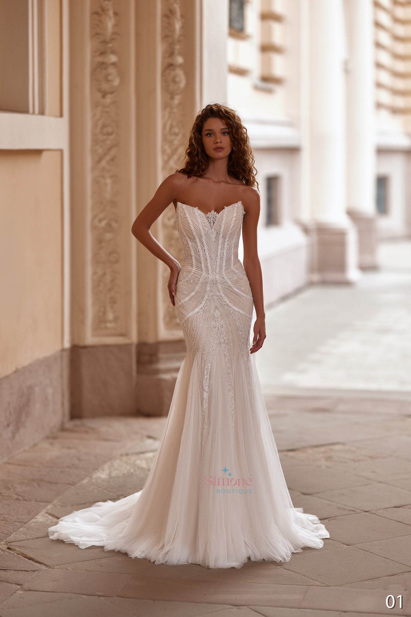 Rochie mireasa sirena cu bolero detasabil 26-01