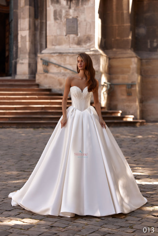 Rochie mireasa cu corset V stil printesa 23-13