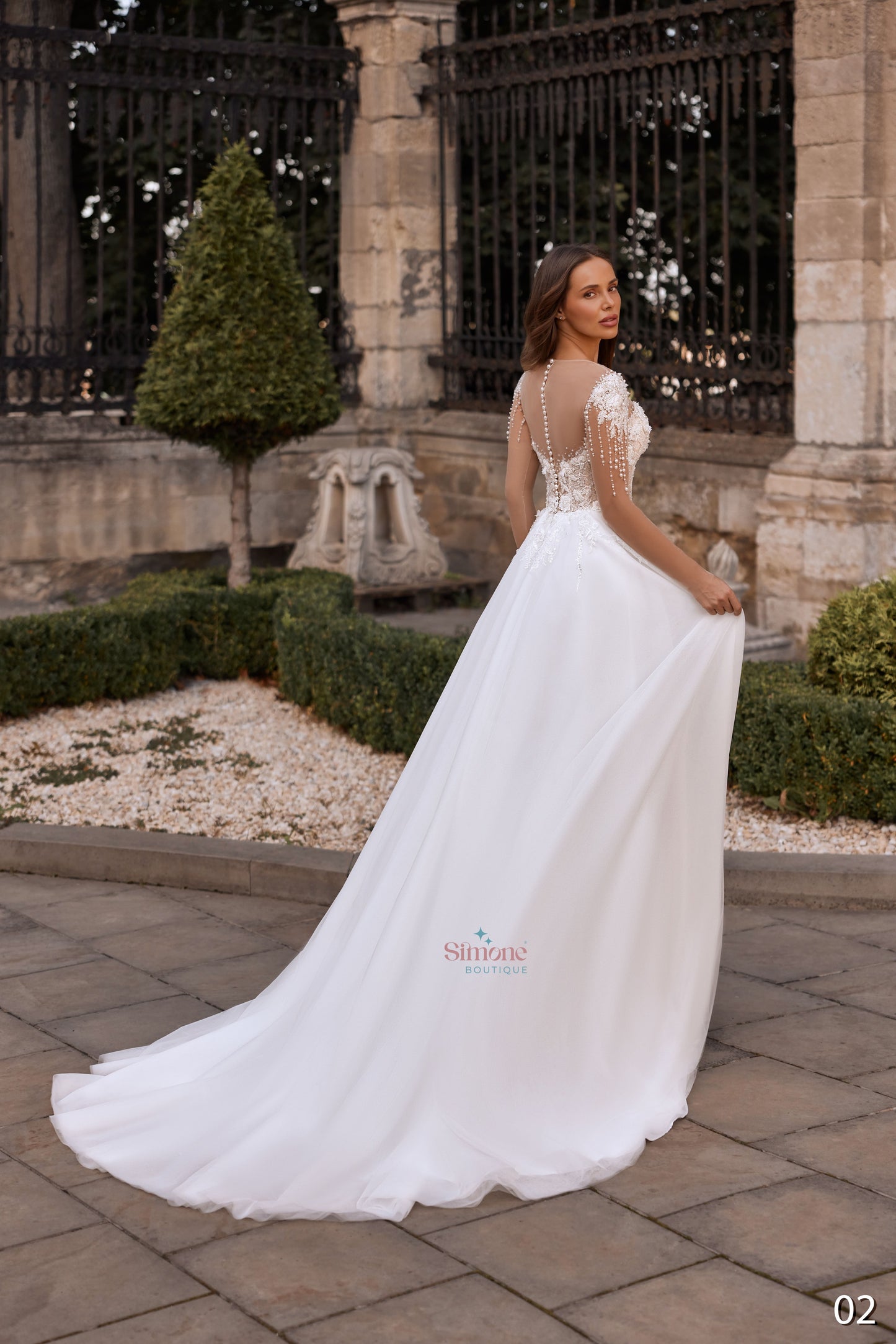 Rochie de mireasa A-line cu maneci lungi 26-02