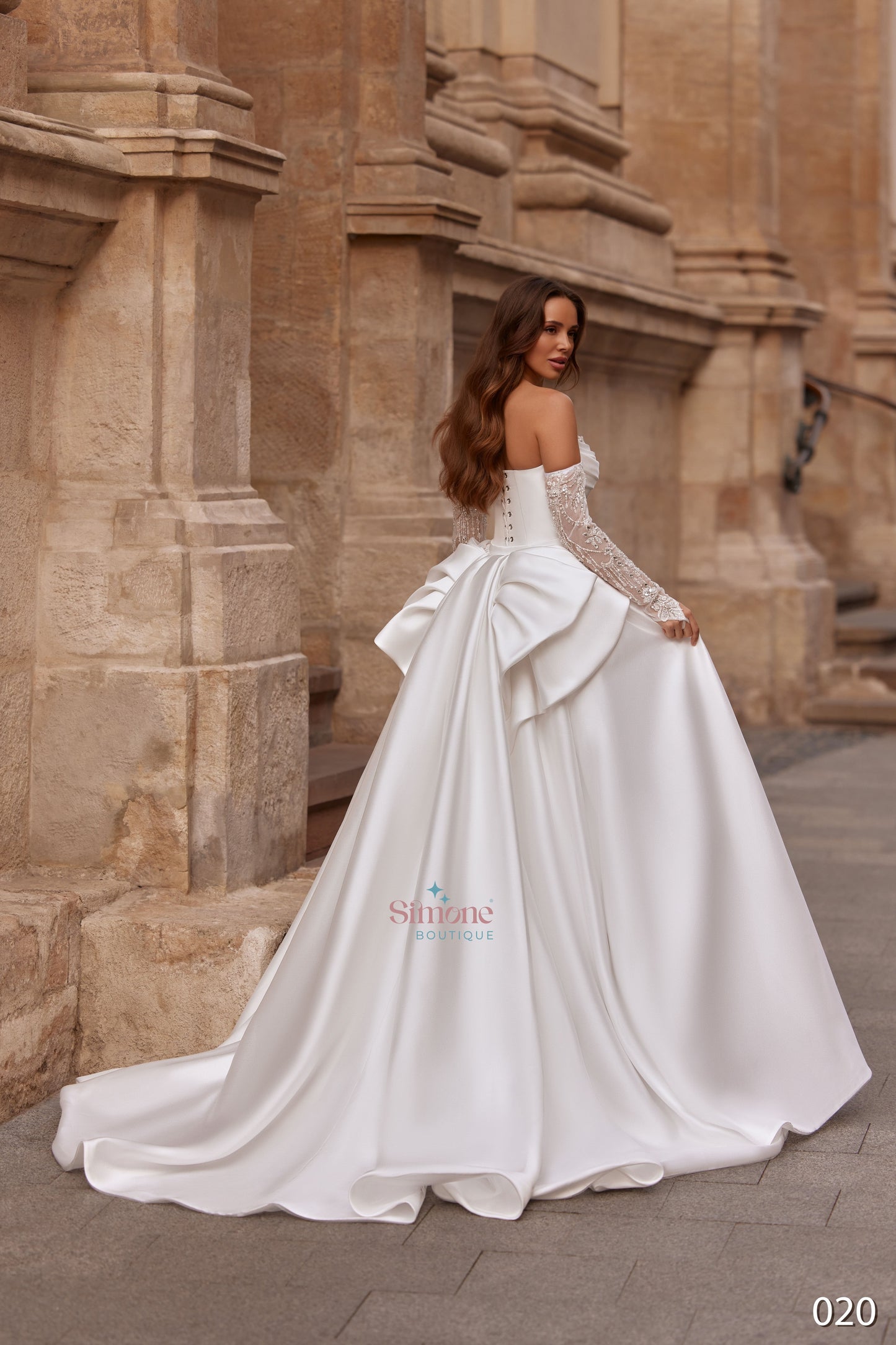 Rochie mireasa 2 in 1 sirena cu trena detasabila 26-20