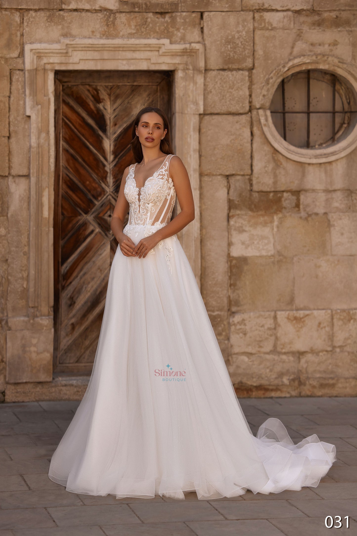 Rochie mireasa A-line fara maneci 26-31