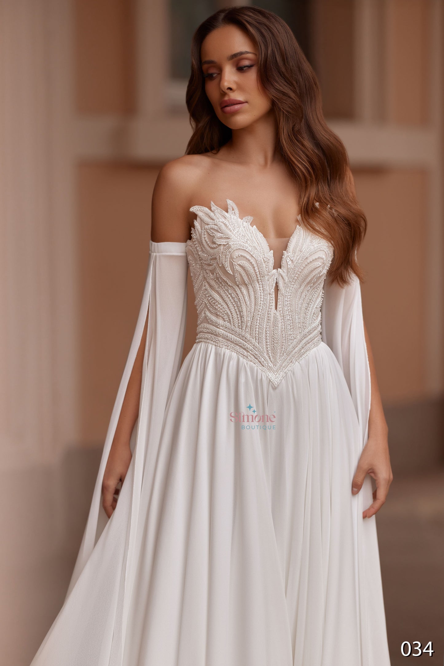 Rochie mireasa A-line cu crapatura pe picior 26-34