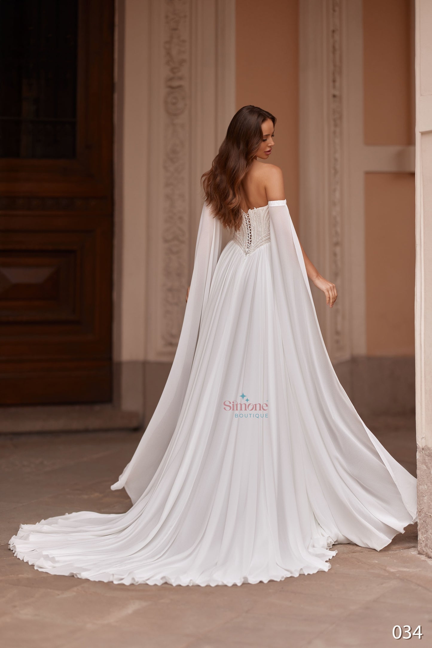 Rochie mireasa A-line cu crapatura pe picior 26-34