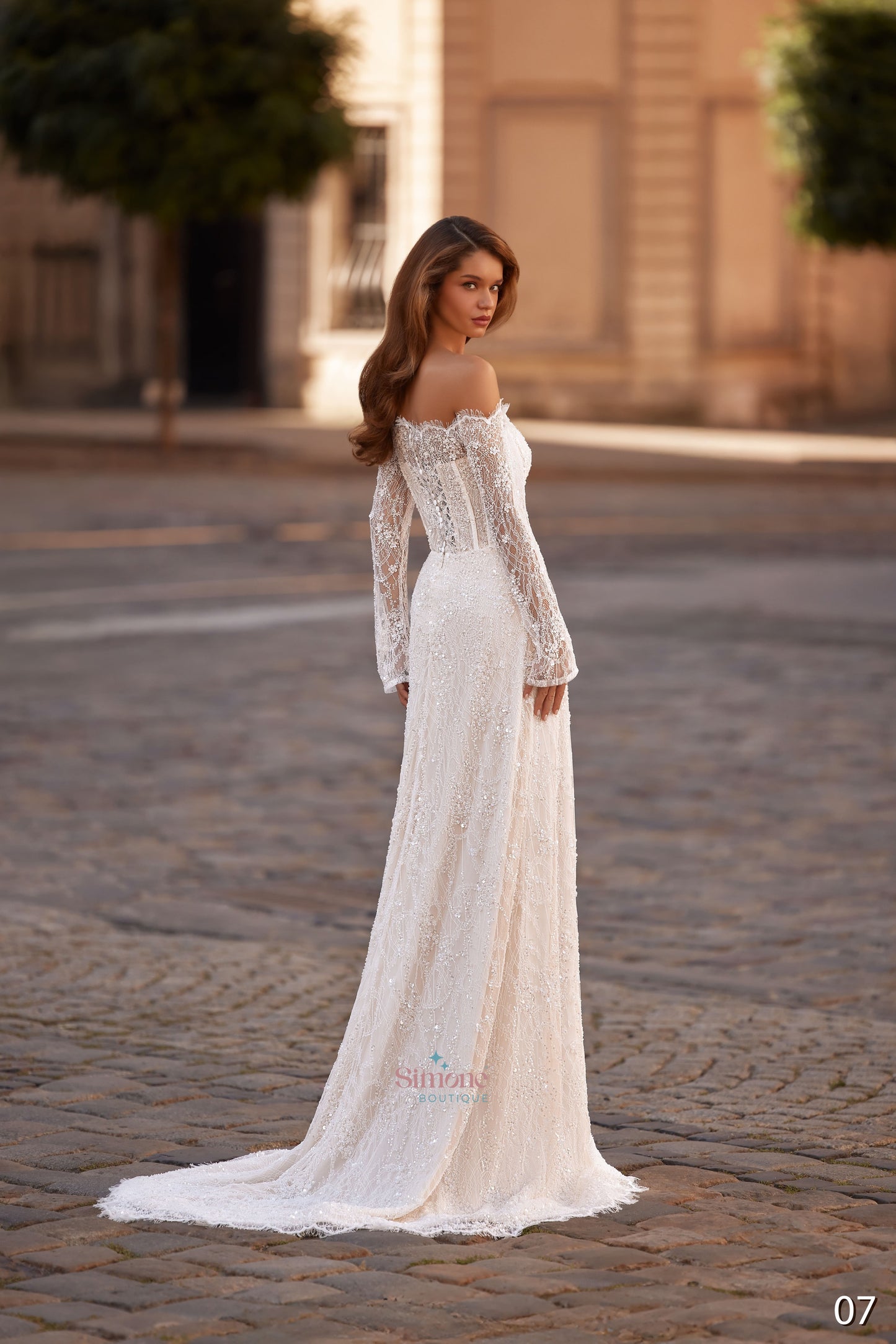 Rochie mireasa column-sheath cu maneci lungi 26-07