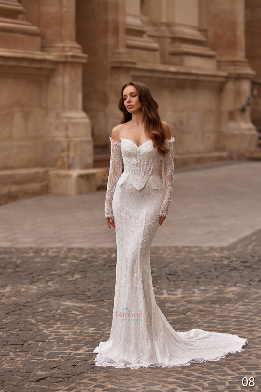 Rochie mireasa sirena din dantela chantily 26-08