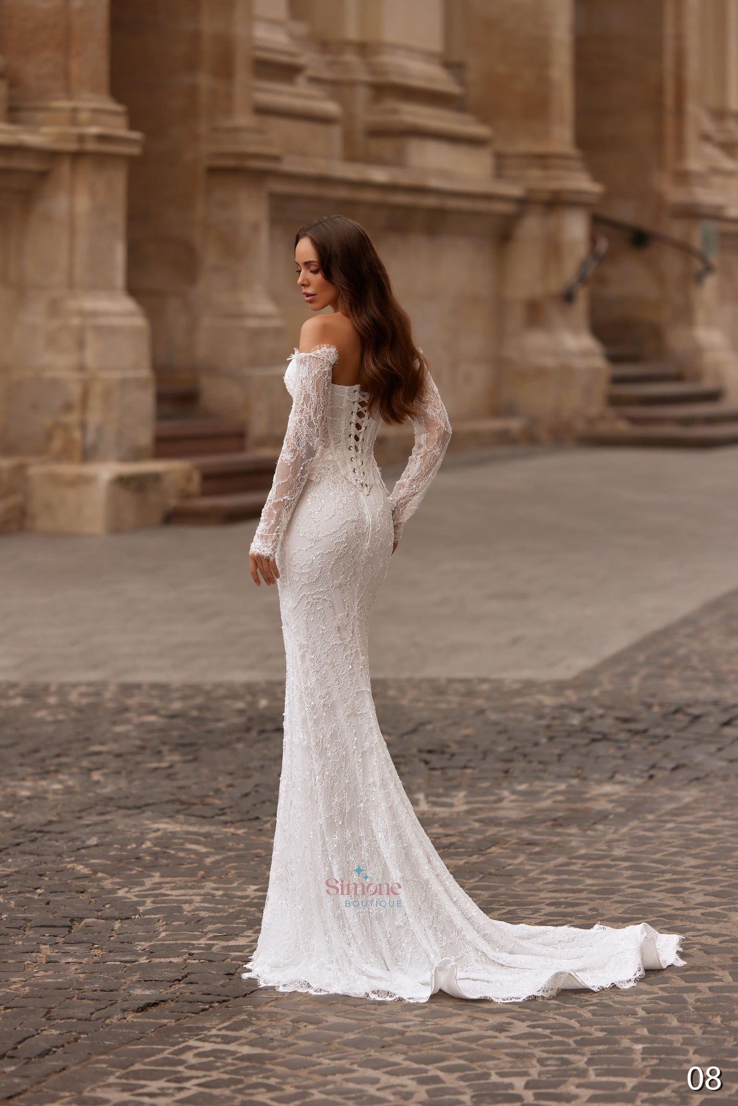 Rochie mireasa sirena din dantela chantily 26-08